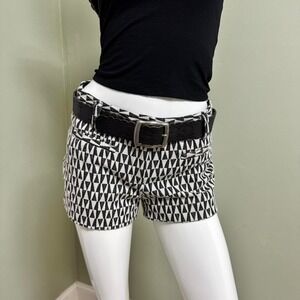 Cartonnier Black & White Geometric Print Shorts –‎ Anthropologie Boho Chic